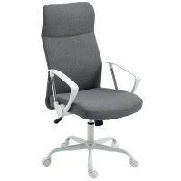 HOMCOM Fabric High Back Office Chair - Grey(m-11)