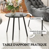 Outsunny Salon de Jardin extérieur en résine tressée 2 personnes ensemble de meubles de jardin coussins de 15 cm d'épaisseur gris(m-7)