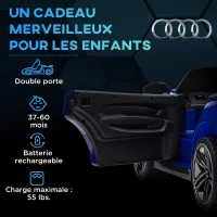 HOMCOM Voiture véhicule électrique enfant 12 V - télécommande parentale - effets sonores, lumineux - Audi RS E-tron GT bleu(m-8)