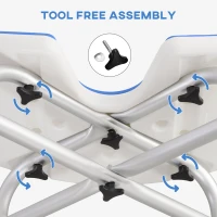 HOMCOM 39-51.5cm 'U' Seat Padded Shower Stool - Dark Blue(m-7)