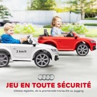 HOMCOM Voiture électrique enfant véhicule électrique enfant Audi TT RS 12 V 30 W V. Max. 3 Km/h télécommande 2,4G Effets sonores + Lumineux Blanc(m-7)