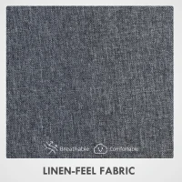 HOMCOM Fabric High Back Office Chair - Grey(m-7)