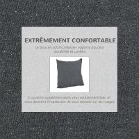 Outsunny Fauteuil suspendu extérieur chaise hamac avec 2 coussins, intérieur et extérieur, en tissu coton mélangé, gris foncé(m-4)