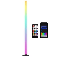 HOMCOM Lampadaire LED RGBIC contrôle APP et télécommande, musique sync, 16 millions de couleurs, modes de scène et minuterie(m-10)