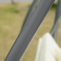 Outsunny Balancelle de jardin 3 places convertible toit inclinaison réglable 2 x 1,2 x 1,64 m acier polyester beige(m-9)