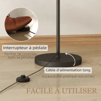 HOMCOM Lampadaire avec télécommande abat-jour réglable 11 température de couleurs et 11 niveaux de luminosité minuterie noir(m-5)