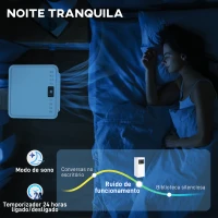 HOMCOM Ar Condicionado Portátil 3 em 1 9000 BTU 24,1 L/Dia com Controlo Remoto e Ecrã LED Temporizador 24h 30x29x69 cm Branco(m-8)