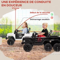 AIYAPLAY Voiture électrique enfant buggy électrique enfant 2 moteurs 12 V 3 vitesses remorque arrière 122L x 62,5l x 65H cm noir(m-8)