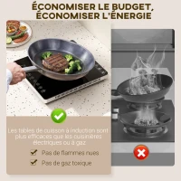 HOMCOM Plaque à induction portable 2000 W 10 températures 10 puissances minuterie écran LED verrouillage enfant noir(m-5)