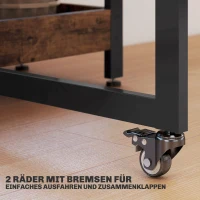 HOMCOM Klappbarer Esstisch im Industriedesign, für bis zu 4 Personen, offene Regale, flexibel, Metall, Spanplatte, Braun(m-6)