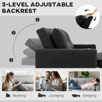 HOMCOM Two-Seater Pull-Out Sofa Bed - Black(m-5)