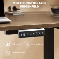 HOMCOM Elektrisches Schreibtischgestell, höhenverstellbar, mit Speicherfunktion, Stahl, Schwarz(m-6)