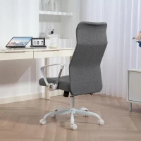 HOMCOM Fabric High Back Office Chair - Grey(m-9)