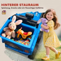AIYAPLAY 12V Elektrisches Kinderauto, mit Anhänger, LED-Lichtern, Musik und Hupe, für Kinder im Alter von 3-8 Jahren, Hellblau(m-5)