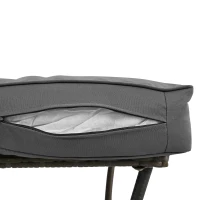 Ensemble de balcon en rotin 3 pièces avec 2 fauteuils à bascule, table en verre trempé, Gris(m-7)