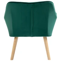 HOMCOM Polstersessel, Akzentsessel, Skandi Design, Samtoptik, bis 120 kg, Kautschukholzbeine, Grün(m-10)