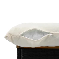 Fauteuil suspendu en rotin pivotant à 360°, avec coussin amovible, 100x80x150 cm, Naturel+Blanc(m-8)