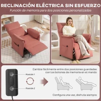 HOMCOM Sillón Reclinable con Motor sin Escobillas Reposapiés Tapizado Resistente y Bolsillos Laterales 80x83x104 cm Naranja(m-5)