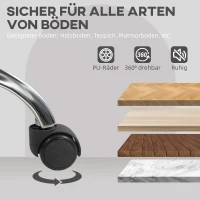 HOMCOM Thuiswerkstoel, Ergonomische Bureaustoel met Wippfunctie, Teddysamtoptiek 56 x 61 x 86 cm Grijs(m-5)