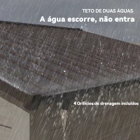 Outsunny Abrigo de Jardim 4,84 m² 278x195x215 cm Abrigo de Jardim com 2 Portas de Correr e 4 Janelas de Ventilação Madeira e Marrom(m-7)