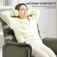 HOMCOM Poltrona Relax Reclinável Elétrica com Função Memória Apoio para Pés Controlo Remoto e Bolsos Laterais 80x83x104 cm Verd(m-8)