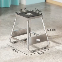 HOMCOM Suporte para Motocicleta Suporte Elevador de Motocross de Aço Carga 500 kg com Plataforma Antiderrapante 36x40x40,5 cm Cinza(m-3)