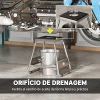 HOMCOM Suporte para Motocicleta Suporte Elevador de Motocross de Aço Carga 500 kg com Plataforma Antiderrapante 36x40x40,5 cm Cinza(m-7)
