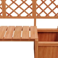 Pflanzkübel mit Spalier und Sitz für Garten, Hof, Terrasse, für Kletterpflanzen, 169 x 42 x 145 cm, Braun(m-8)