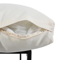 Canapé de jardin, Fauteuil de jardin amovible et modulaire, Table basse en verre trempé, Blanc+Marron(m-7)