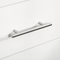 HOMCOM Cassettiera 4 Cassetti per Camera da Letto in Legno con Maniglie in Metallo, Bianco(m-7)