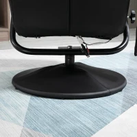 HOMCOM Massagesessel mit Hocker, Drehbares Relaxsessel mit Massagefunktion, Elektrisches Fernsehsessel mit Liegefunktion, Fernbedienung für Wohnzimmer, Kunstleder, Schwarz(m-7)