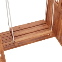 Macetero con enrejado y columpio para jardín, patio, terraza, para plantas trepadoras, 142x70x163 cm, Marrón(m-10)