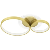 HOMCOM Candeeiro de Teto LED 40W Candeeiro Moderno com Iluminação LED 3000K/4000K/6500K 59x38x7,4 cm Dourado(m-1)