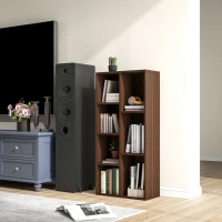 HOMCOM Mobile Libreria a Cubi in Legno con 7 Ripiani di Diverse Dimensioni, 50x24x106 cm, color Noce(m-8)