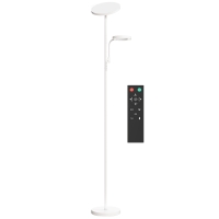 HOMCOM Lámpara de Pie LED Regulable 42W con Control Remoto y Táctil Temperatura de Color y Brillo Ajustable Blanco