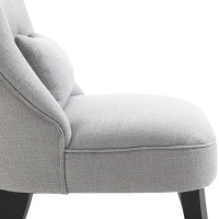 HOMCOM Sessel Wohnzimmer Relaxsessel Loungesessel Ruhesessel mit Rückenkissen, Holzbeine, Lesesessel mit Leinenoptik, Polstersessel für Schlafzimmer, Grau(m-13)