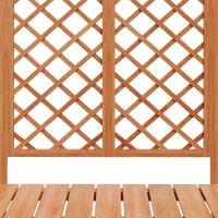 Pflanzkübel mit Spalier und Sitz für Garten, Hof, Terrasse, für Kletterpflanzen, 169 x 42 x 145 cm, Braun(m-9)