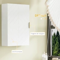 kleankin Dulap pentru Baie Suspendat cu Rafturi Ajustabile, 40x15x60 cm, Alb(m-6)