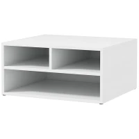 HOMCOM Mobile Porta Stampante da Ufficio con 3 Ripiani Aperti a 2 Livelli, 47x40x22.5 cm, Bianco(m-10)