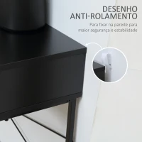 HOMCOM Mesa Consola 100x30x75 cm Mesa de Entrada Moderna com 2 Gavetas de Armazenamento Preto e Madeira(m-7)