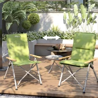 Outsunny Portable Padded Camping Chair, with Bag - Green(m-8)