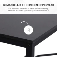 HOMCOM Computertafel L-vormig hoekbureau MDF naturel / zwart hoekbureau(m-4)