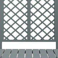 Pflanzkübel mit Spalier und Sitz für Garten, Hof, Terrasse, für Kletterpflanzen, 169 x 42 x 145 cm, Grau(m-10)