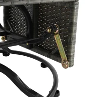 Fauteuil suspendu en rotin pivotant à 360°, avec coussin amovible, 100x80x150 cm, Naturel+Blanc(m-11)