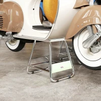 HOMCOM Suporte para Motocicleta Suporte Elevador de Motocross de Aço Carga 500 kg com Plataforma Antiderrapante 36x40x40,5 cm Cinza(m-8)