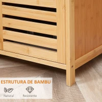 HOMCOM Aparador de 3 Portas Aparador em Bambu com Estantes para Sala de Jantar Cozinha Entrada 100x35x82 cm Madeira(m-6)