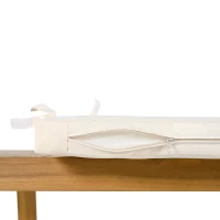 Set da pranzo a 5 pezzi con tavolo in legno, schienale in rattan, piedini, per terrazza, giardino, Bianco e Colore naturale(m-9)