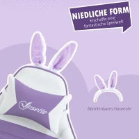 Vinsetto Ergonomische Gaming Stoel met Lendensteun, Voetensteun, Konijnenoren en Hoofdkussen - Paars(m-4)