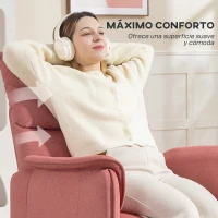 HOMCOM Sillón Reclinable con Motor sin Escobillas Reposapiés Tapizado Resistente y Bolsillos Laterales 80x83x104 cm Naranja(m-7)