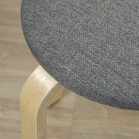 HOMCOM Ensemble de 4 tabourets empilables ronds sans dossier avec assise rembourrée, 40 x 40 x 45 cm, gris(m-9)
